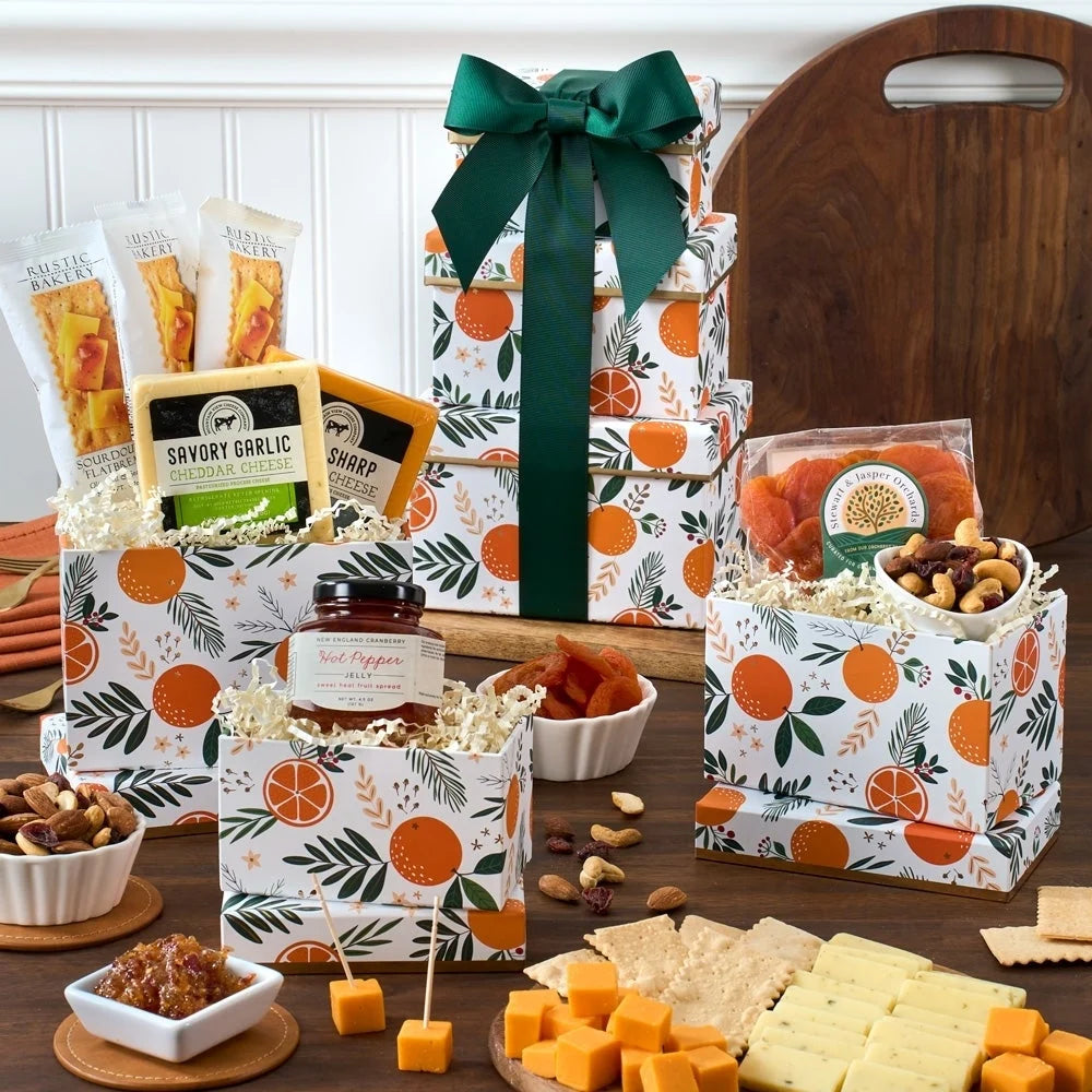 Indulgent Cheese and Crackers Autumn Care Gift Basket